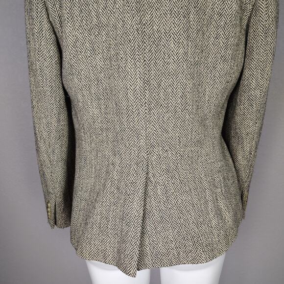 Ralph Lauren Wool Silk Blend Herringbone Blazer Jacket 12P Equestrian Preppy - Picture 12 of 16